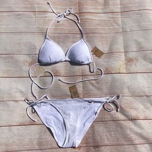 Hollister Lace Overlay Triangle Bikini Large